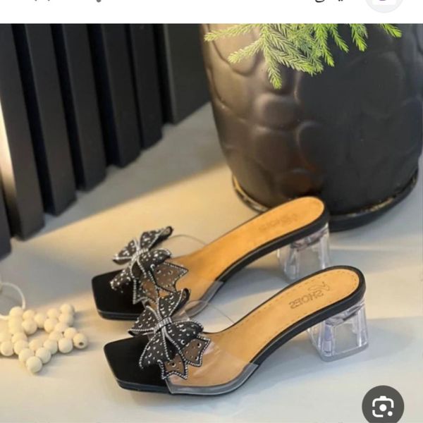 دمپایی مجلسی طلقی پاشنه شیشه ای ترند سال