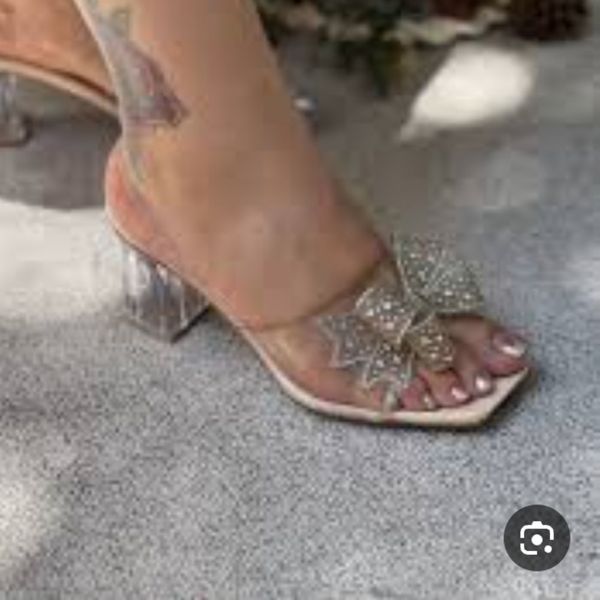 دمپایی مجلسی طلقی پاشنه شیشه ای ترند سال