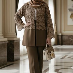 کت شلوار مزونی مدل فروغ شکلاتی