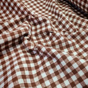 خرید انلاین پارچه آشپزخانه تمام پنبه عرض 1.5 مدل چهارخانه قهوه ای