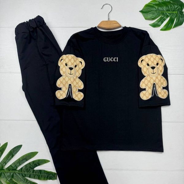 ست تیشرت و شلوار خانگی زنانه و دخترانه طرح تدی