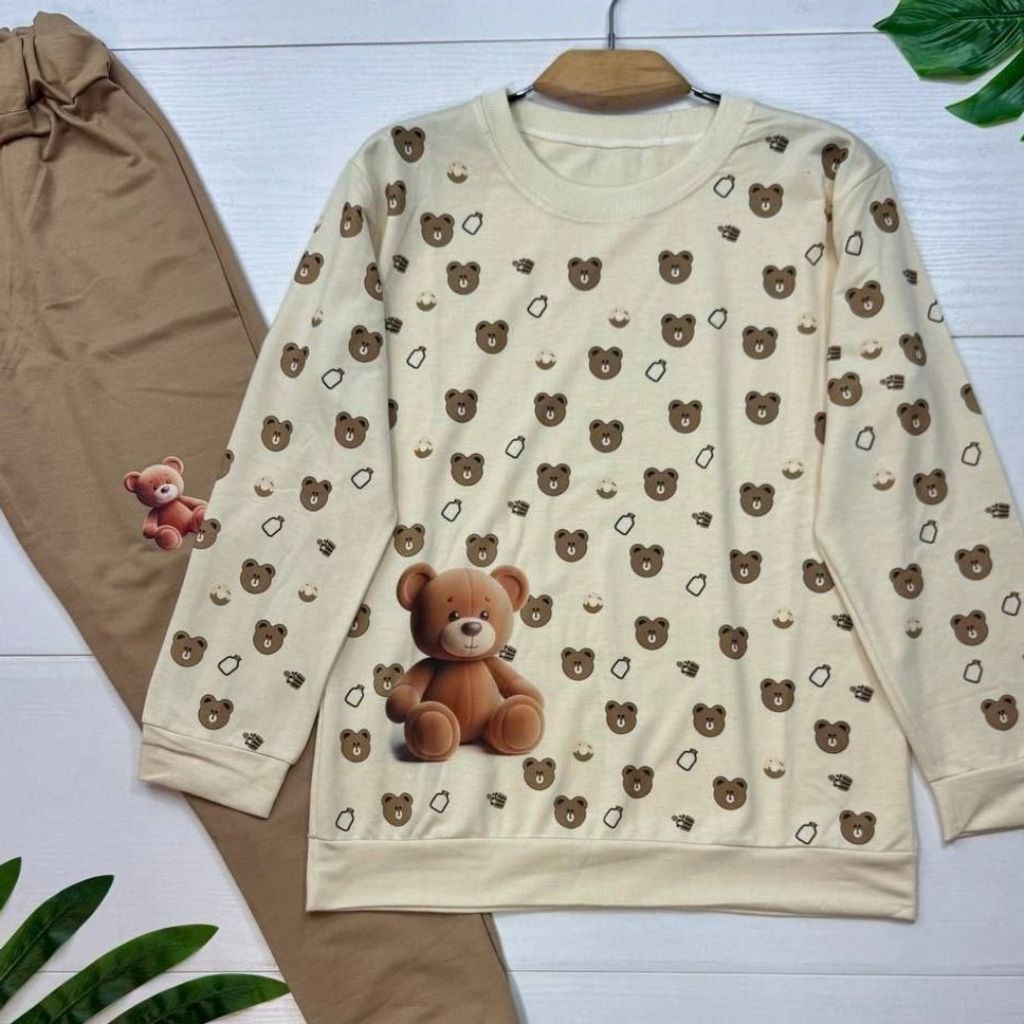 خرید آنلاین ست بلوز و شلوار خونگی دخترانه طرح خرس
