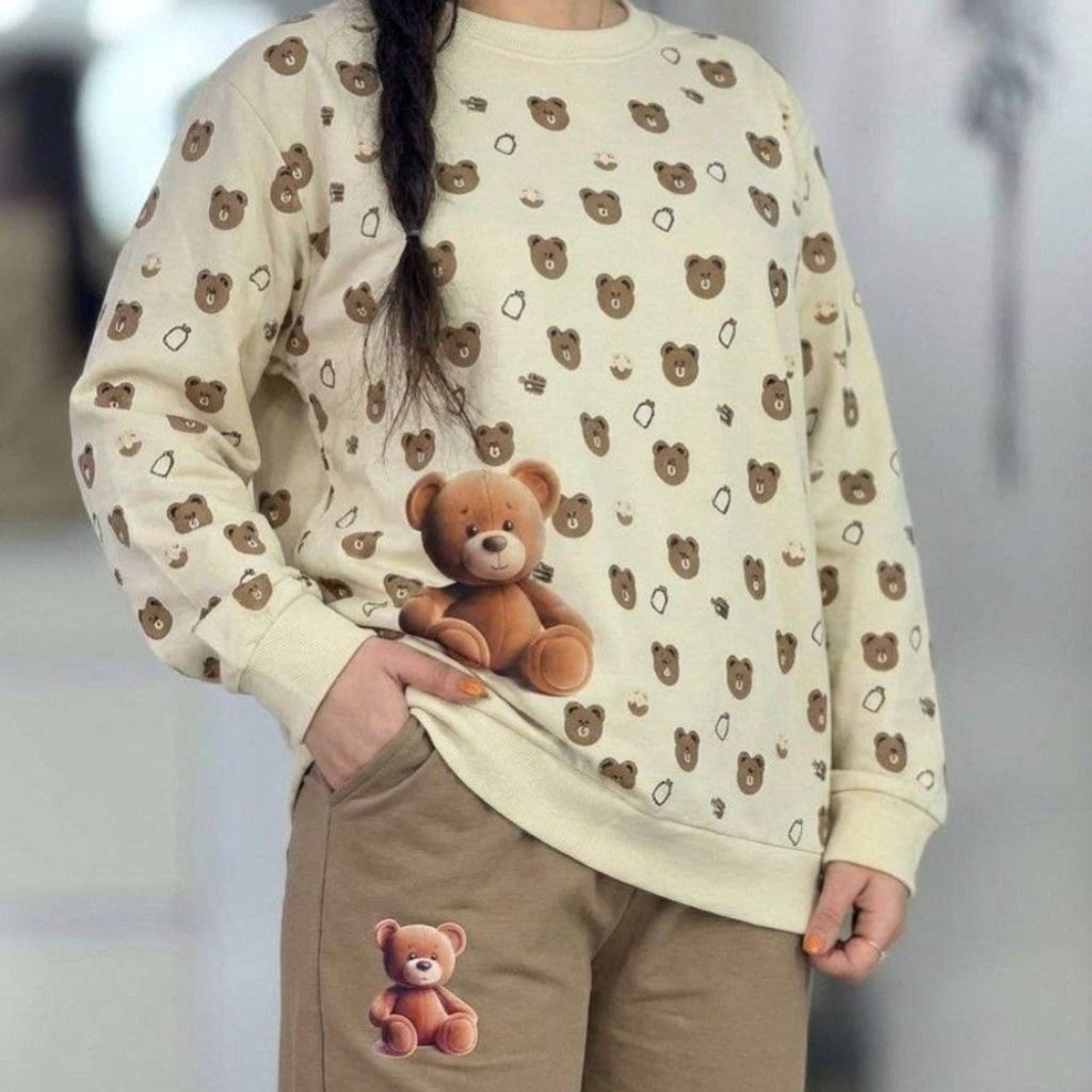 مشخصات ست بلوز و شلوار خونگی دخترانه طرح خرس