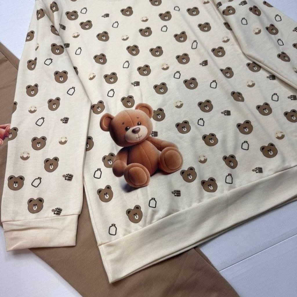 خرید انلاین ست بلوز و شلوار خونگی دخترانه طرح خرس