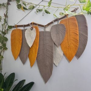 فروش اینترنتی دیوارکوب برگ بزرگ مکرومه بافی طرح مهیا ارسال_رایگان