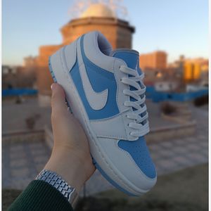 کتونی مردانه نایک جردن 1 سفید آبی روشن کیفیت بالا(رنگ سال)