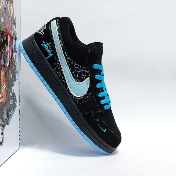 کتانی نایک جردن وان استاسی طرح ال وی Jordan one Stussy LV