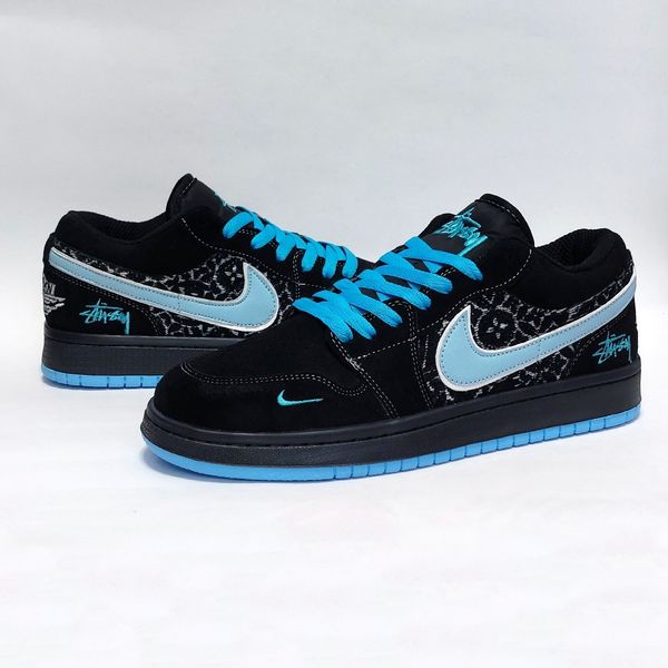 کتانی نایک جردن وان استاسی طرح ال وی Jordan one Stussy LV
