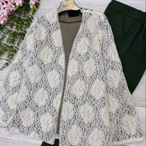 قیمت ارزان مانتو و شلوار گیپور مرواریدی