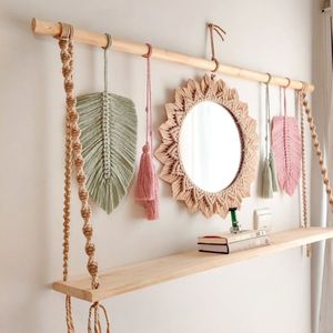 شلف و‌ایینه‌ مکرومه بافی مدل عروسکی