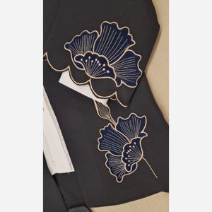 خرید آنلاین مانتو مجلسی مدل آلند سرمه ای 