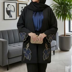 مانتو مجلسی مدل آلند سرمه ای