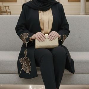 خرید اینترنتی قیمت مانتو مجلسی مدل آلند قهوه ای