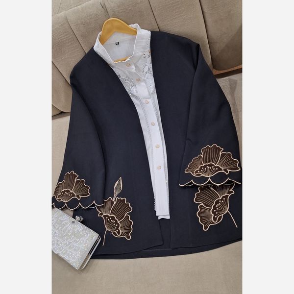 مانتو مجلسی مدل آلند قهوه ای