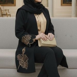 مانتو مجلسی مدل آلند قهوه ای