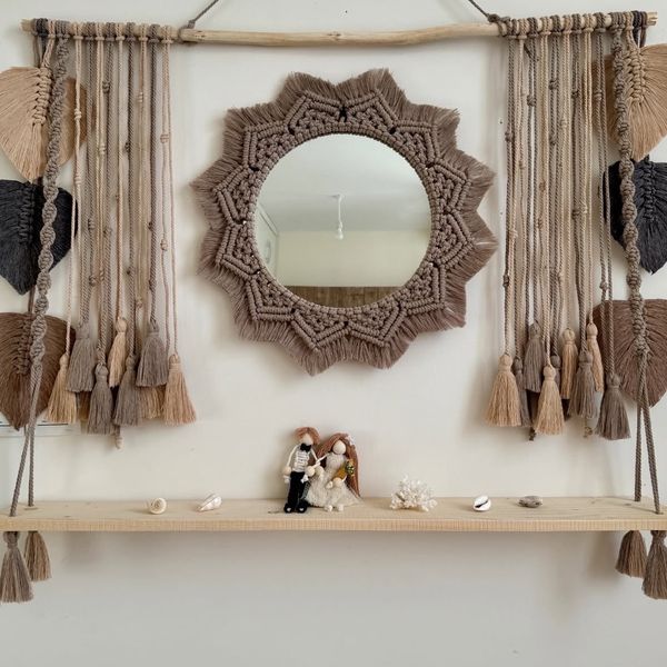 شلف و آیینه مکرومه بافی کد09