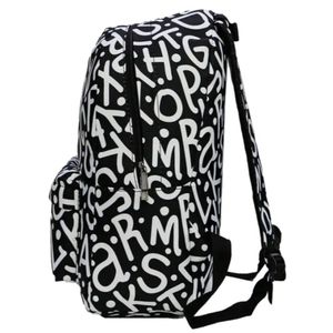 مشخصات کوله پشتی حروف مشکی سفید