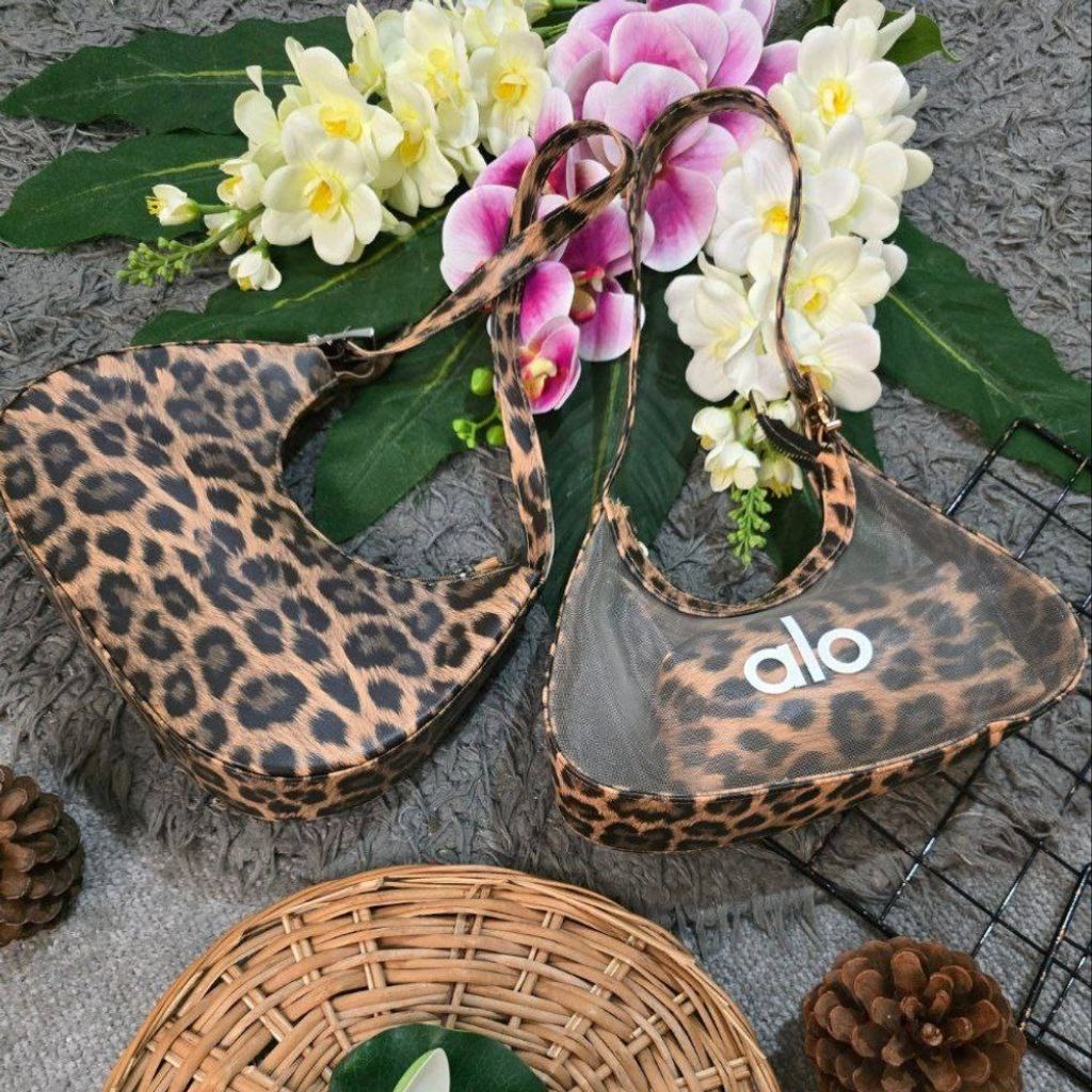 خرید انلاین کیف پلنگی توری و یک دست