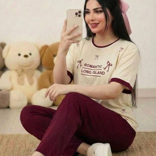 ست تیشرت و شلوار خونگی زنانه و دخترانه  پاپیون