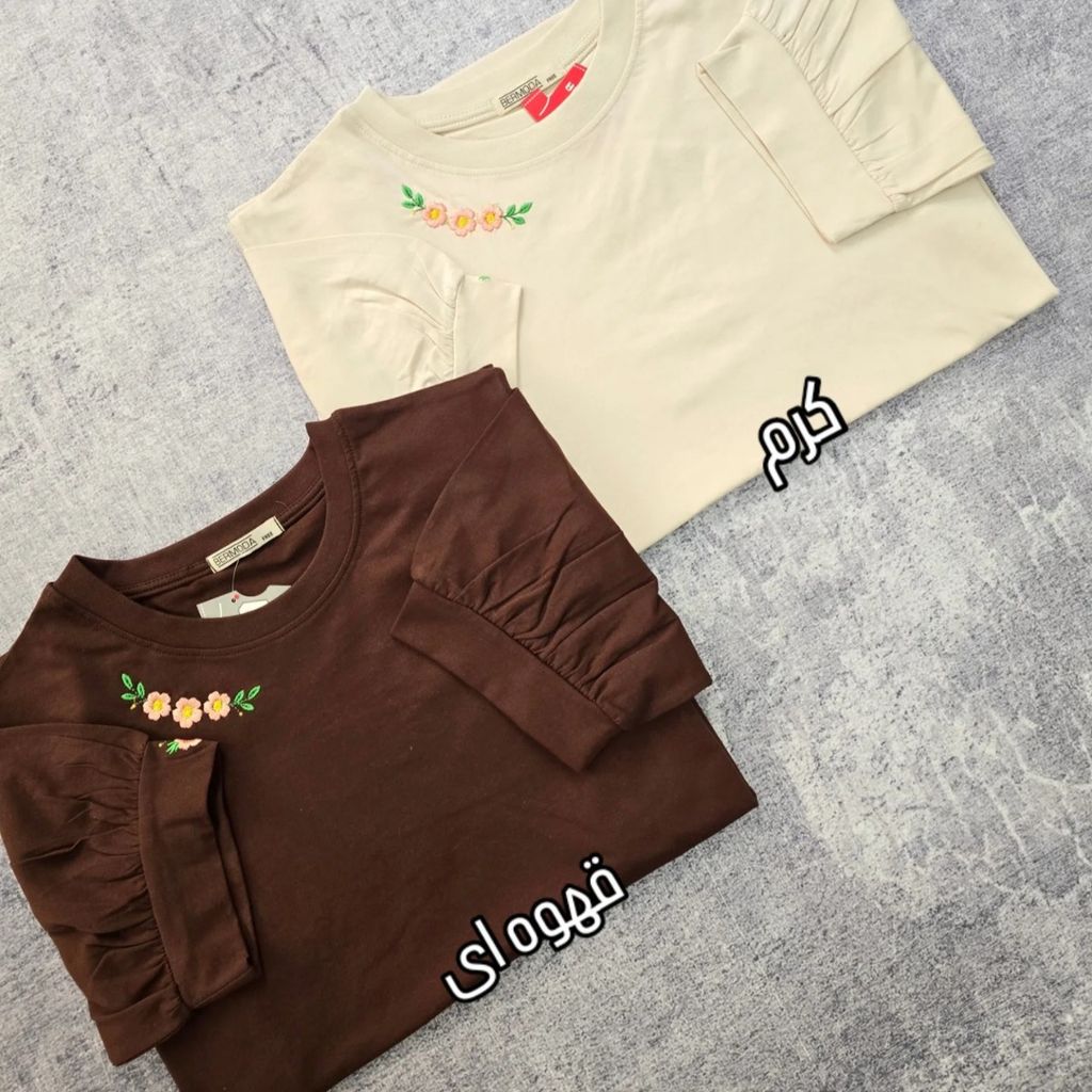 فروش اینترنتی تیشرت قواره دار گلدوزی شده زنانه