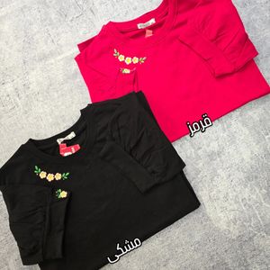 خرید اینترنتی تیشرت قواره دار گلدوزی شده زنانه