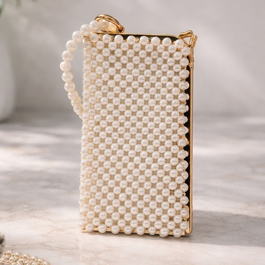 مشخصات کیف  دست‌ساز مرواریدی