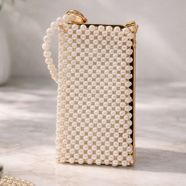 کیف  دست‌ساز مرواریدی