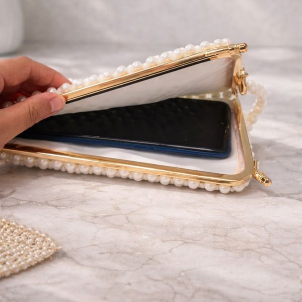 کیف  دست‌ساز مرواریدی