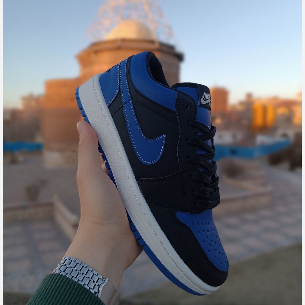 فروش اینترنتی کتونی مردانه نایک جردن 1 آبی مشکی کیفیت بالا