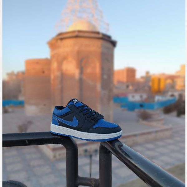 کتانی مردانه نایک جردن 1 آبی مشکی کیفیت بالا