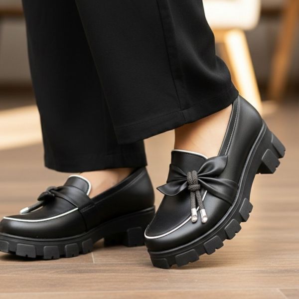 کفش کالج زنانه مدل گلبرگ سایز 37 تا 40 زیره PU