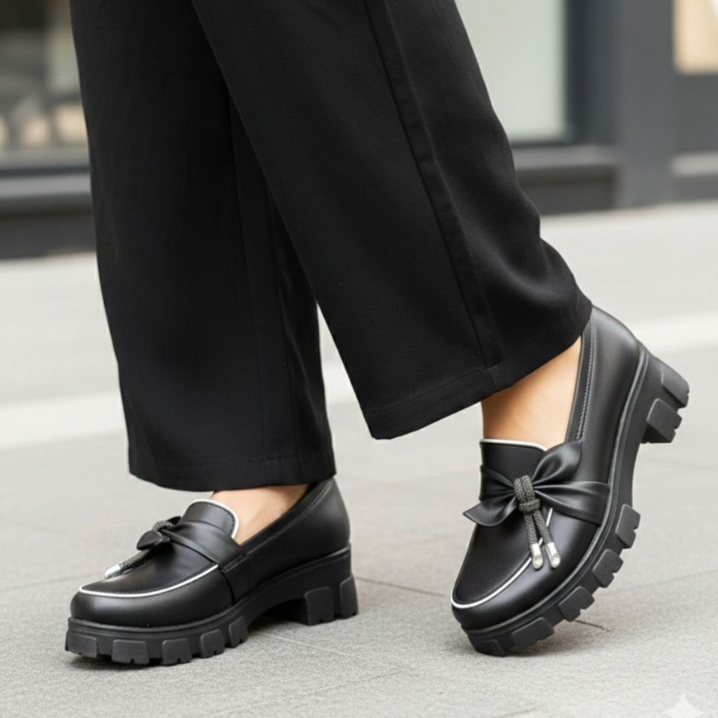 خرید اینترنتی کفش کالج زنانه مدل گلبرگ سایز 37 تا 40 زیره PU