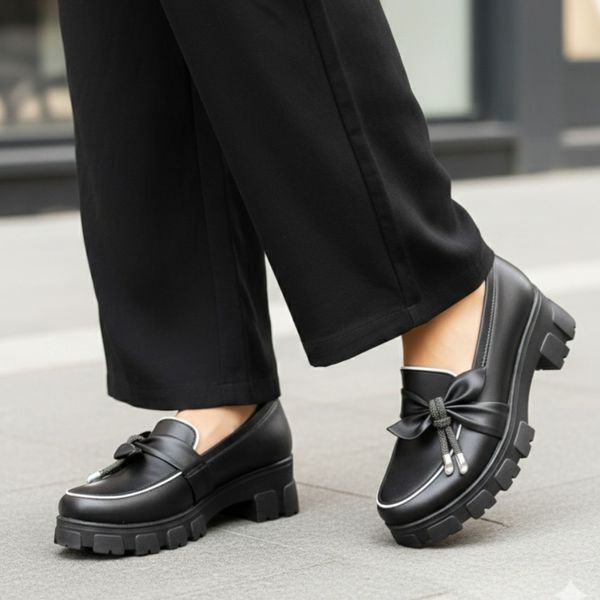 کفش کالج زنانه مدل گلبرگ سایز 37 تا 40 زیره PU