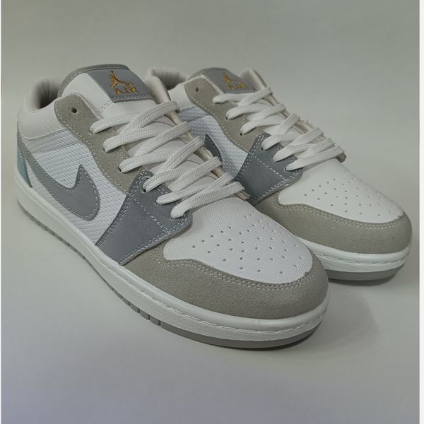 کتونی مردانه نایک جردن 1 طوسی سفید روشن کیفیت بالا