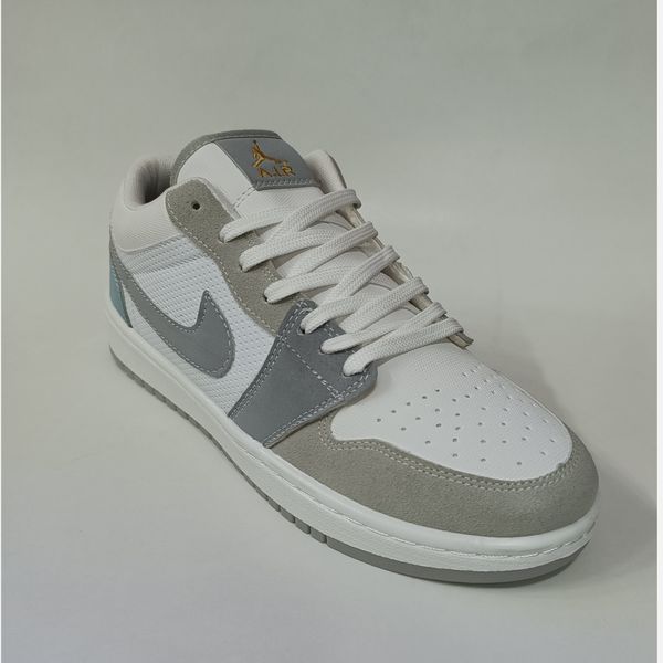 کتونی مردانه نایک جردن 1 طوسی سفید روشن کیفیت بالا