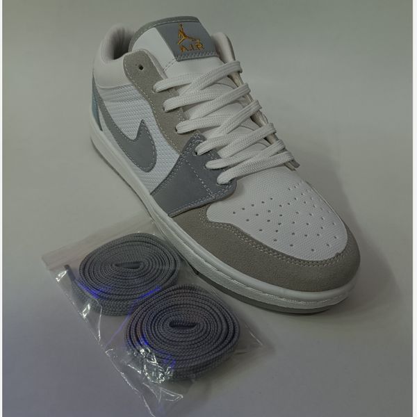 کتونی مردانه نایک جردن 1 طوسی سفید روشن کیفیت بالا