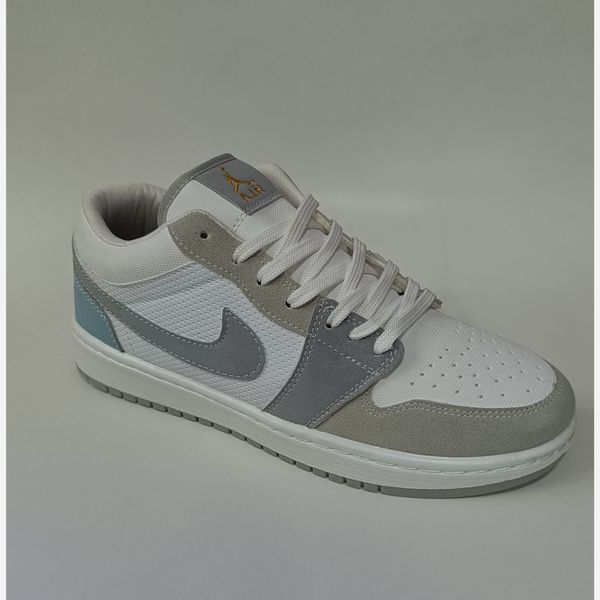 کتونی مردانه نایک جردن 1 طوسی سفید روشن کیفیت بالا