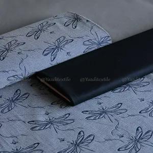 خرید اینترنتی قیمت پارچه ژاکارد طرح سنجاقک 1242