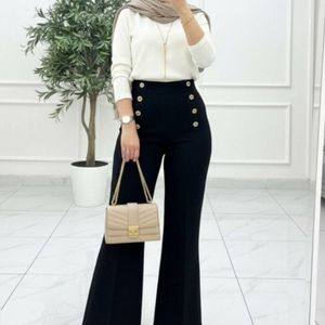 شلوار دمپا گشاد کمر دکمه ایی