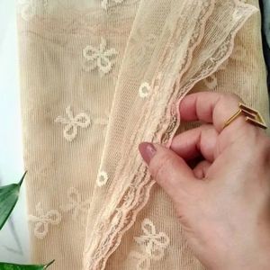 خرید اینترنتی مینی اسکارف توری حاشیه دانتل پاپیون