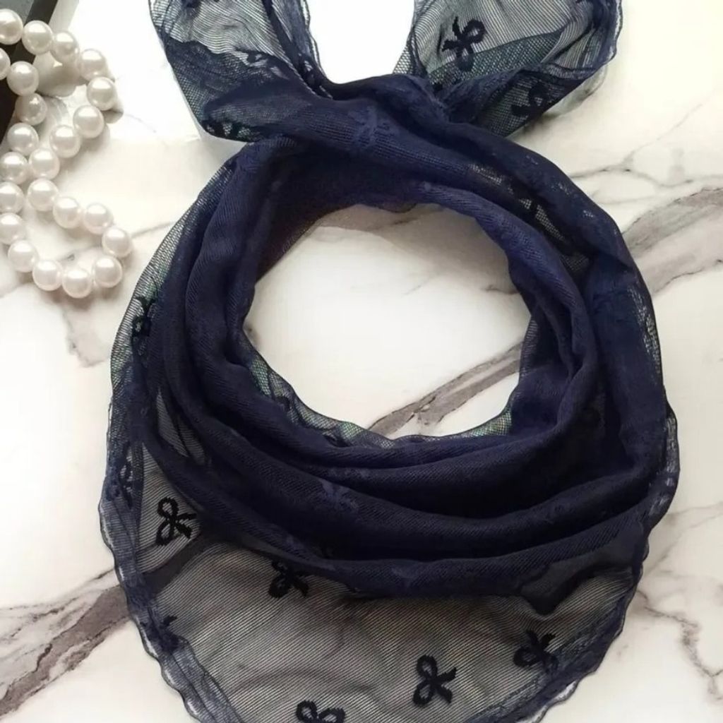 خرید آنلاین مینی اسکارف توری حاشیه دانتل پاپیون