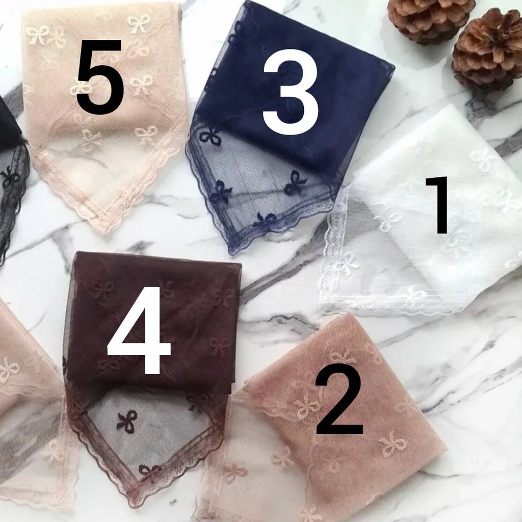 فروش اینترنتی مینی اسکارف توری حاشیه دانتل پاپیون