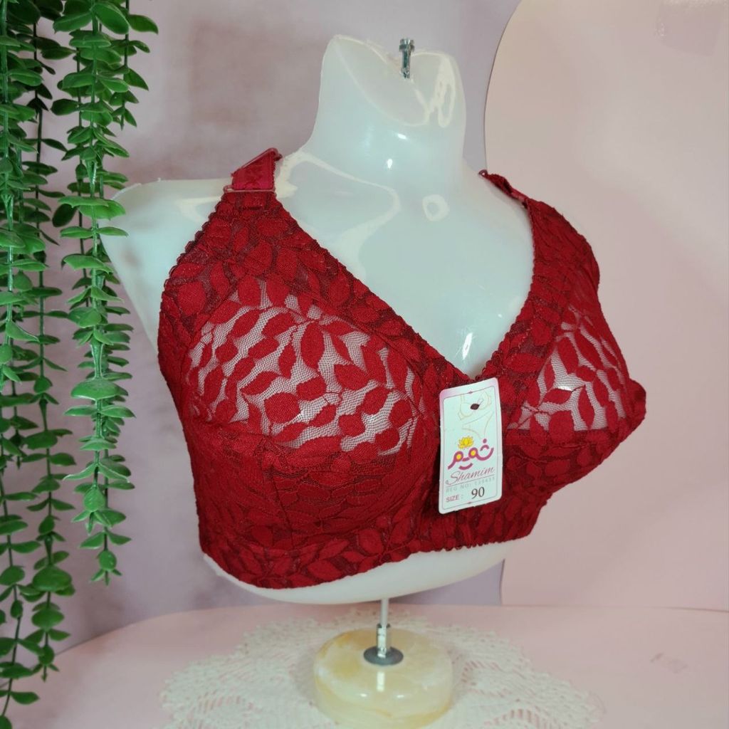 قیمت سوتین گیپور اعلا سایز90تا100 برند شمیم کاپ بی ارسال رایگان