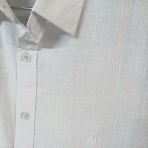 خرید اینترنتی پیراهن مردانه استین کوتاه پنبه قواره آزاد سفید