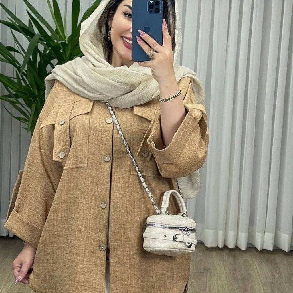 خرید اینترنتی مانتو جیب صلیب هایده