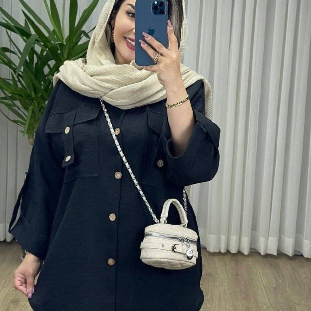 خرید انلاین مانتو جیب صلیب هایده