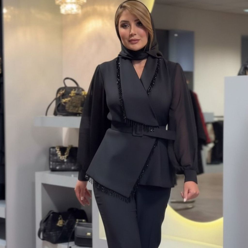 مشخصات کت و شلوار  مجلسی زنانه طرح نگاه