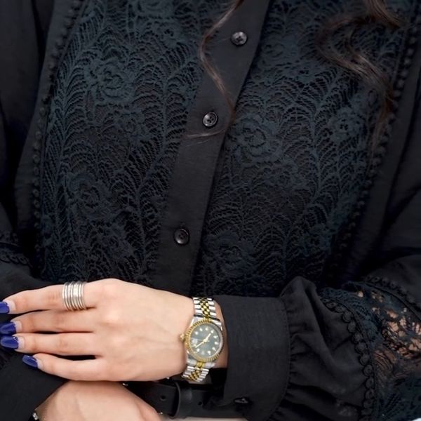 شومیز فلورا زنانه لینن و دانتل