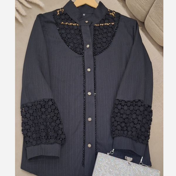 شومیز مجلسی ملورین مشکی