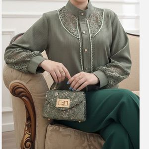 خرید آنلاین شومیز مجلسی ملورین سبز